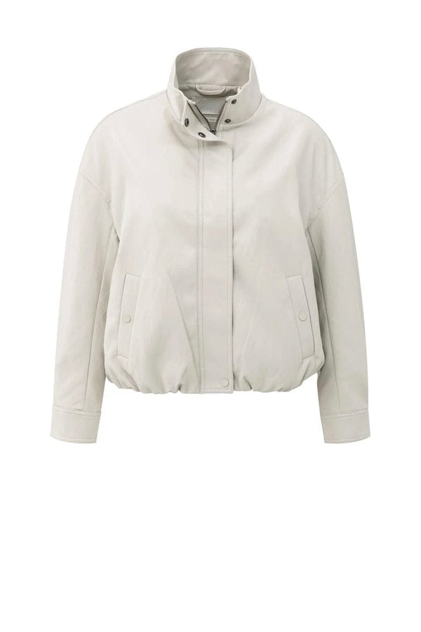 YAYA Faux Leather Jacket with Baloo - Chalk White