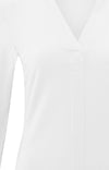 YAYA V-nevk Top Long sleeves - Pure White