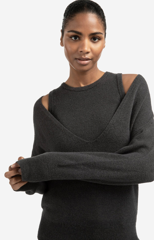 YAYA Knitted Sweater - Phantom