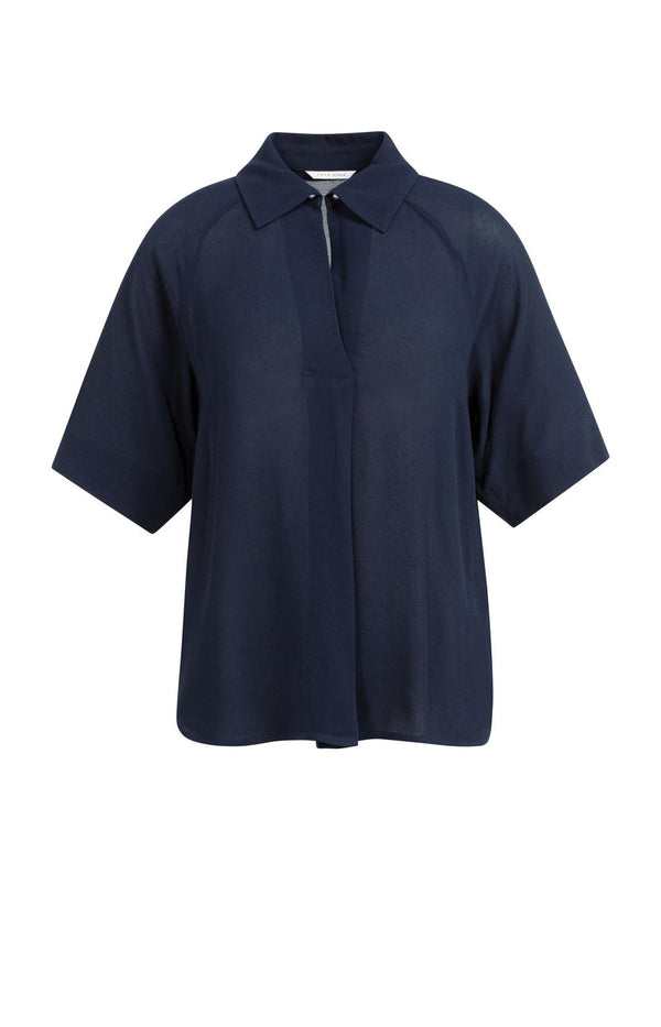 YAYA Short Sleeve Raglan Top - Navy