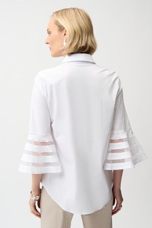 Joseph Ribkoff- Chic Flare-sleeve Blouse - White