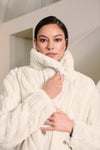 Joseph Ribkoff Textured Faux Fur Shawl Collar Coat