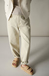YAYA Barrel jeans with visible back seams and soft wash - Sandstone Beige