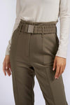 YAYA High Waist Pants - Falcon Brown