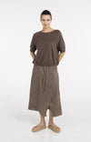 YAYA Midi Skirt with Wrap Effect & Tie belt - Washed Brown