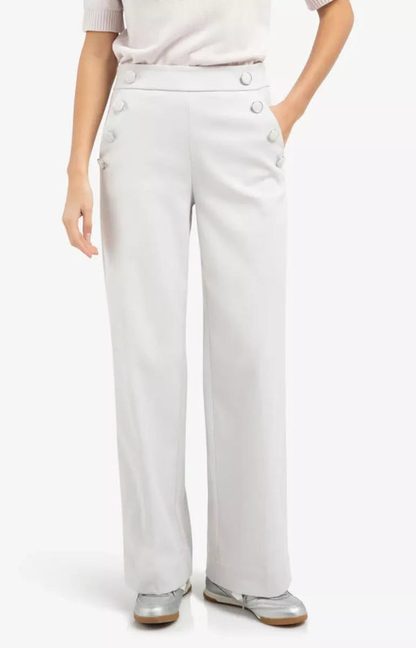 YAYA High Waist Wide Leg Trousers - Off White