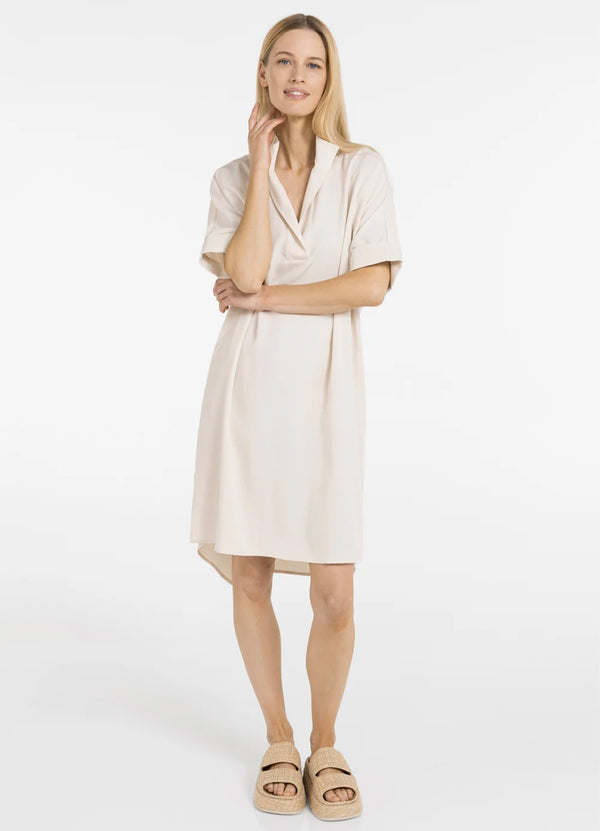 YAYA Dress with Short Sleeves and Polo collar