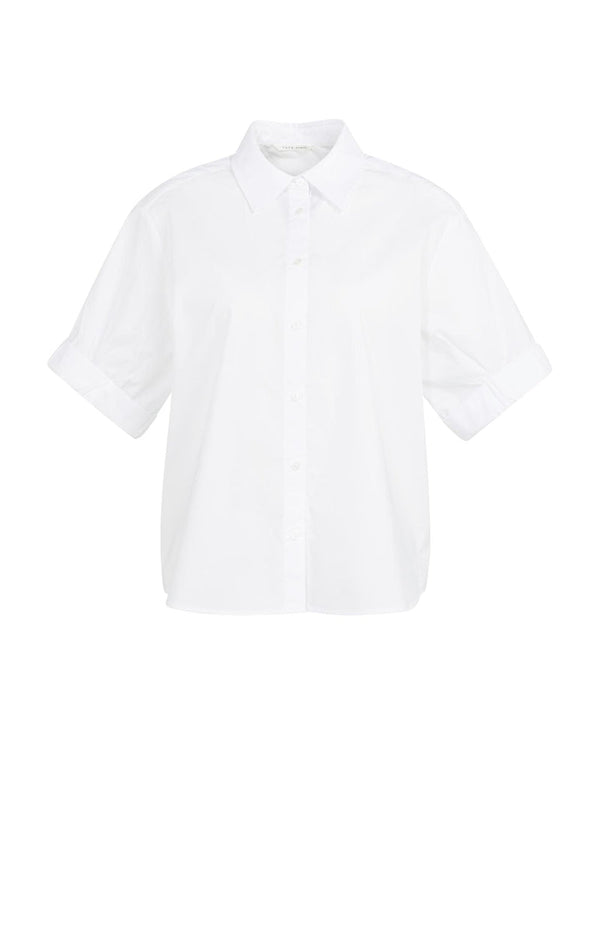 YAYAShort Roll- Up Sleeve Blouse With Collar