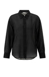 Yaya Blouse with hidden button placket and loose fit Phantom