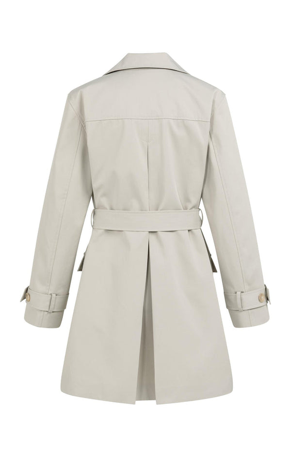 YAYA Woven mid-length trenchcoat with belt - Slate Grey
