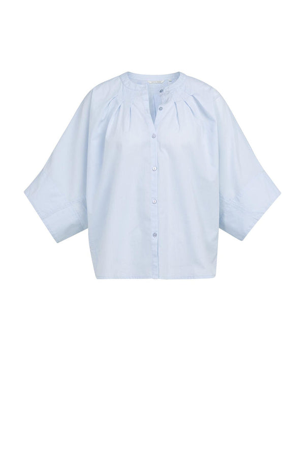 YAYA Oversized Blouse with Batwing Sleeves & Pleats