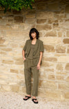 YAYA Woven Blazer with Short Sleeves & detachable zip hem