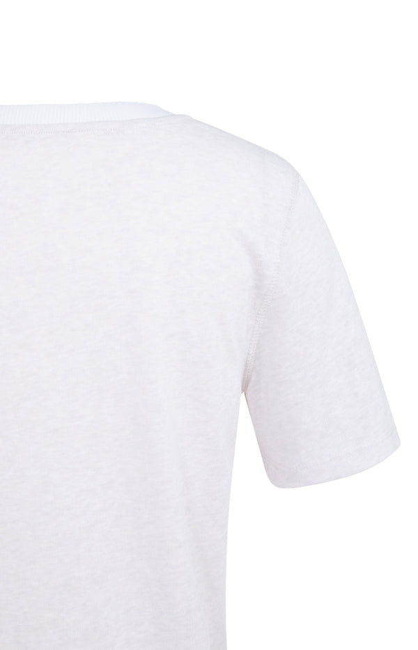 YAYA T-shirt with contrasting ribbed trim - Melange