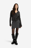 YAYA Knitted High Neck Cardigan- Oyster Black