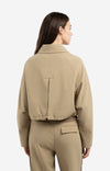 YAYA Short Woven Oversized Jacket - Khaki Green