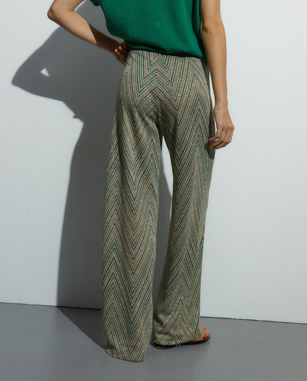 ANDAM fantasy Print Knit Trousers - Green-70