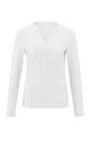 YAYA V-nevk Top Long sleeves - Pure White