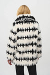 Joseph Ribkoff Reverse Side Fur Coat - Vanilla Black