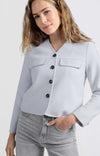 YAYA Soft Short Jacket - Gray Dawn Blue Melange
