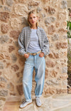 YAYA Short Woven Boucle Jacket - Ice Blue Dessin