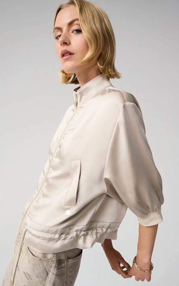 The Joseph Ribkoff Satin LDS Jacket - Moonstone