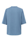 YAYA V-neck Satin Top - Infinity Blue