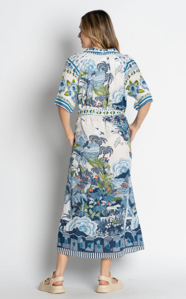LulaLife Dita Shirt Dress - Ocean