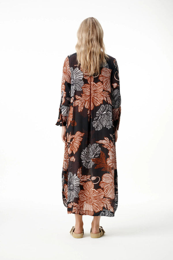 ONESEASON India-Desert Poppy Dress-Black/Tan