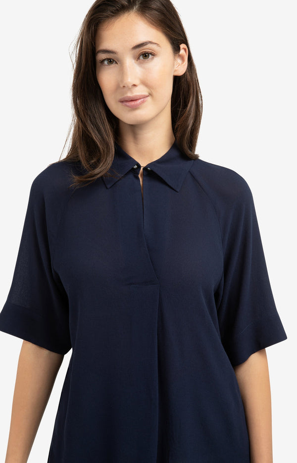 YAYA Short Sleeve Raglan Top - Navy