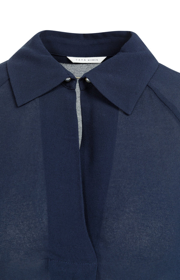 YAYA Short Sleeve Raglan Top - Navy