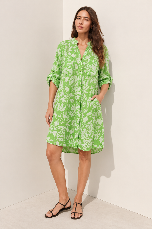 Made in Italy Cotton Dress - Green