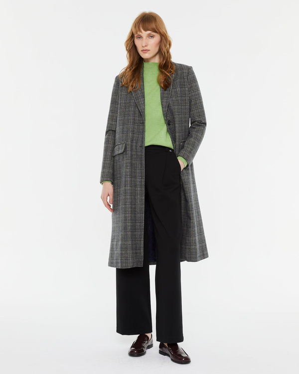 ANDAM Long Plaid Coat - Khaki