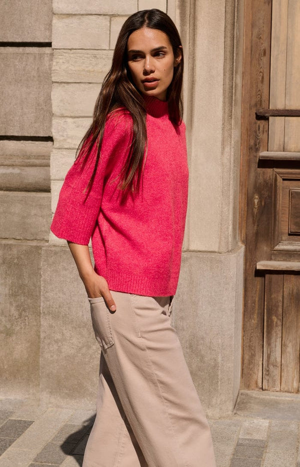 YAYA Sweater- Rose Red Melange