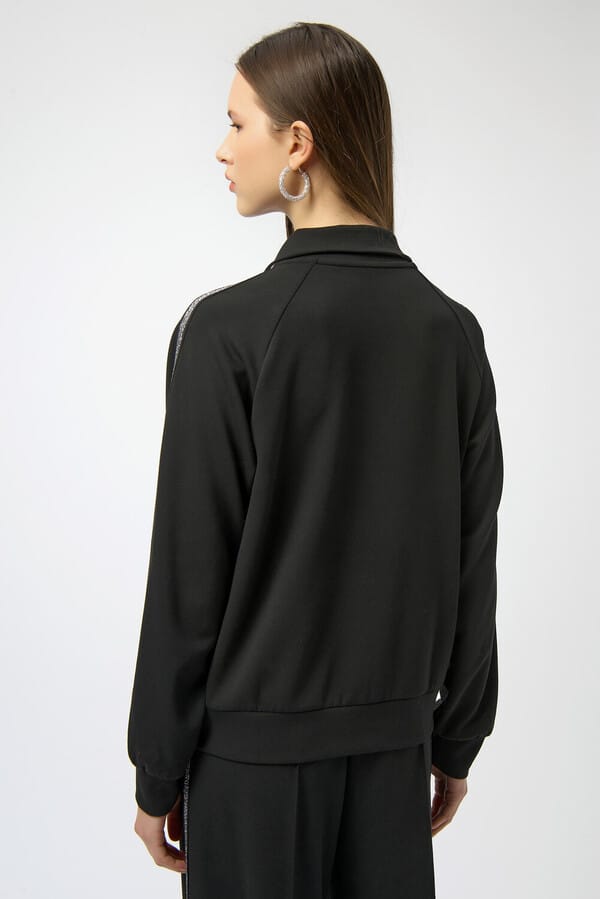 Joseph Ribkoff Zipper Collared Top - Black