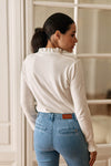 La Petite Etoile High Neck Sweater - White