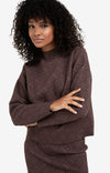 YAYA Jacquard Sweater - Fudge Purple Dessin