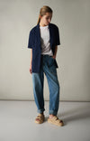 YAYA T-shirt with contrasting ribbed trim - Melange