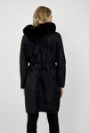 Joseph Ribkoff Fur Trim Hooded Jacket - Black