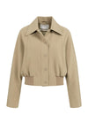YAYA Short Woven Oversized Jacket - Khaki Green