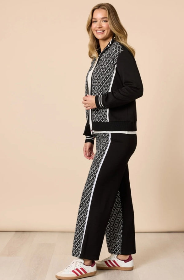 Empire Spliced Jacket - Black Ivory