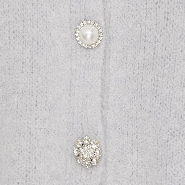 Marta du Chateau dame strik vest MdcCassia - Light grey