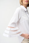 Joseph Ribkoff- Chic Flare-sleeve Blouse - White