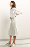 YAYA Midi skirt - Grey Melange