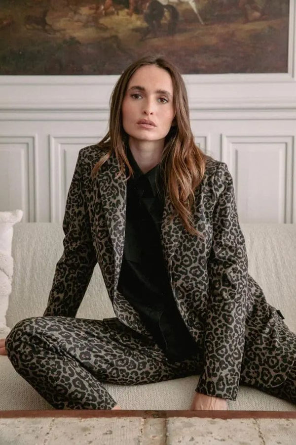 Le Temps Des Cerises Pant - Leopard Print