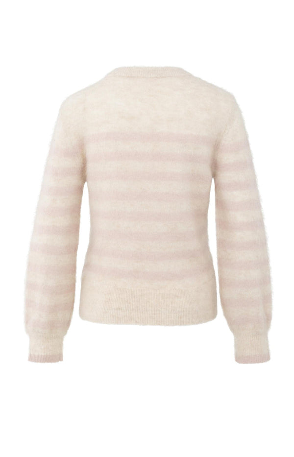 YAYA Striped Sweater Ls - Shadow Gray Pink Des