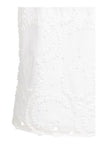 YAYA Embroidered Sleeveless Round Neckline Top - Snowfade White