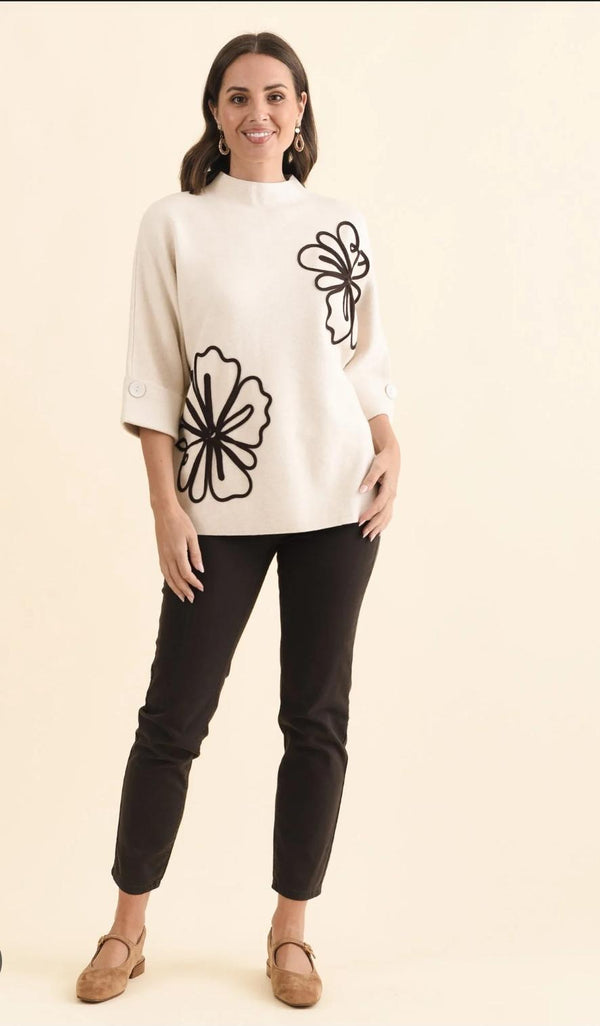 Threadz Mimosa Floral Print Knit - Natural