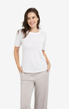 YAYA T-shirt with contrasting ribbed trim - Melange