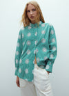 ANDAM embroidered Swiss Stripe Shirt - Green-6