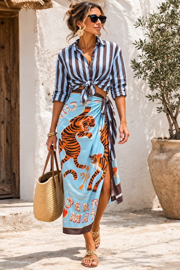 Made In Italy Wrap skirt - Unique Print